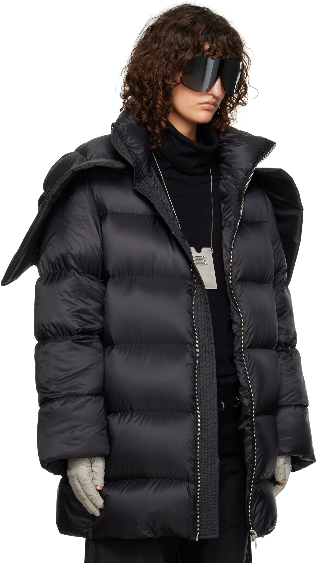 Rick Owens Moncler + Rick Owens Black Hooded Cyclopic Jacket