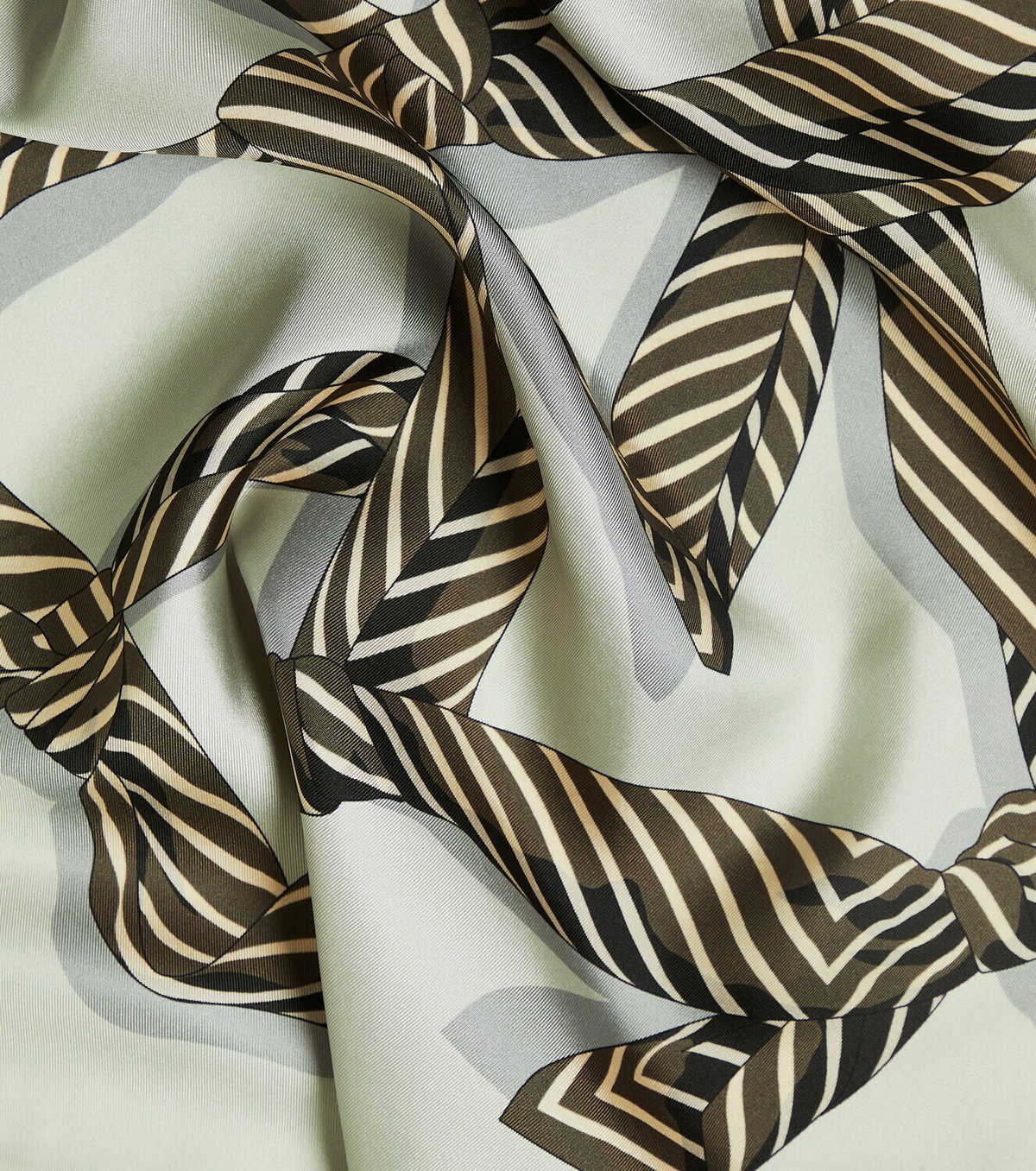 ヘアアクセサリー TOTEME Logoed silk foulard Toteme Centered Monogram Silk Scarf Beige | Parallel
