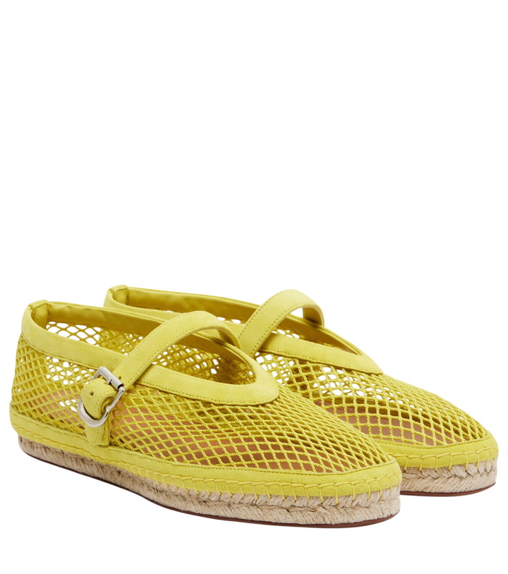 Photo: Alaïa Fishnet suede-trimmed espadrilles