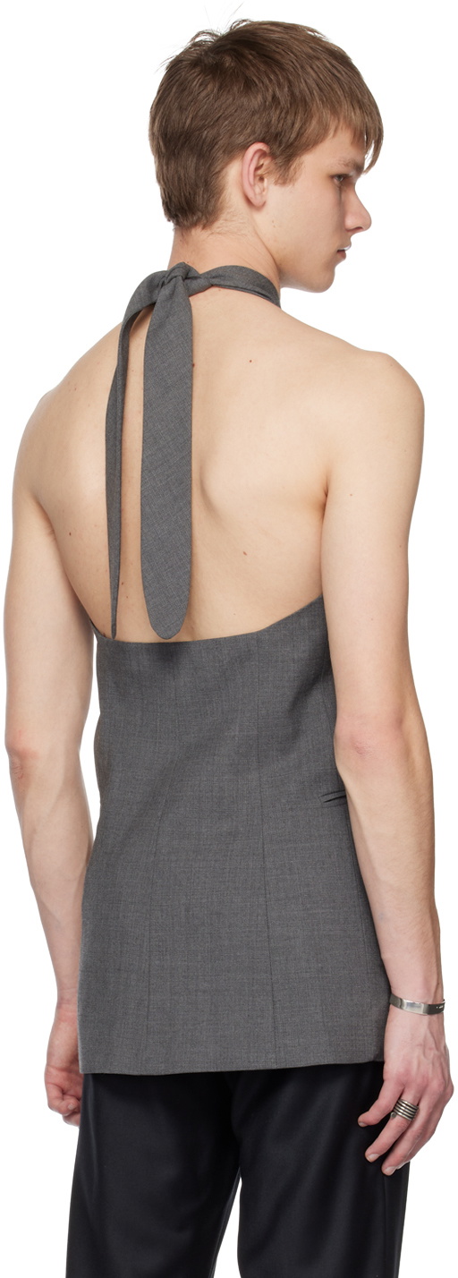 AARON ESH Gray Halter Vest