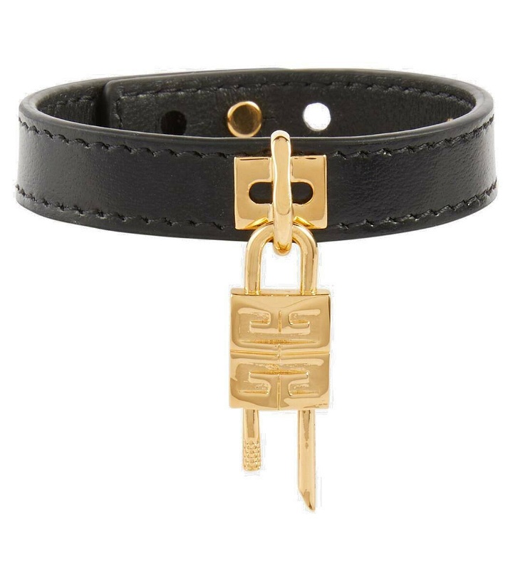 Photo: Givenchy Mini 4G Padlock leather bracelet