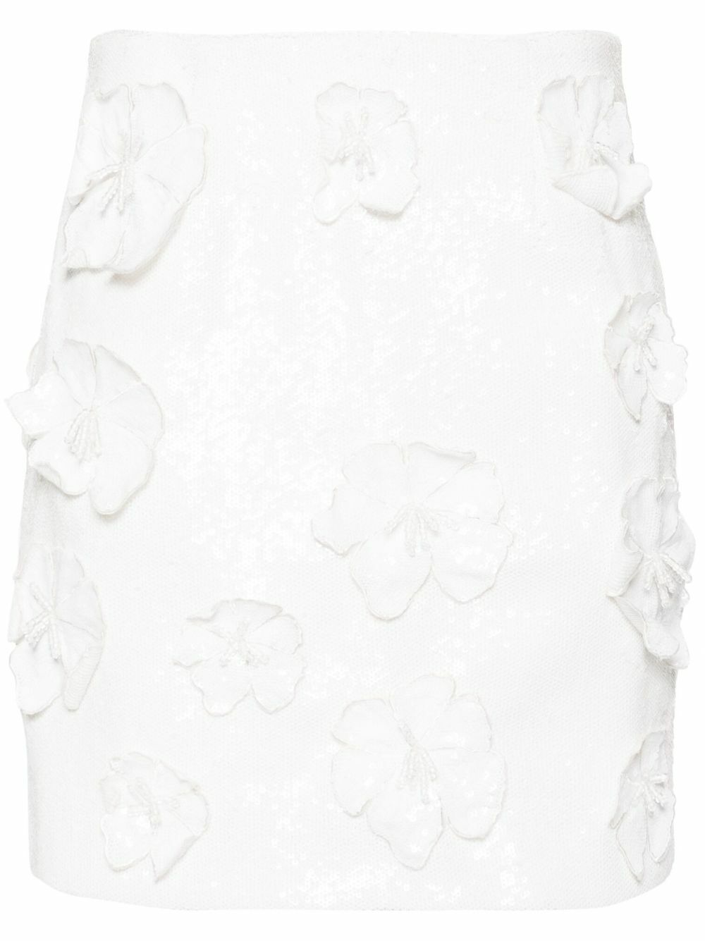 ROTATE BIRGER CHRISTENSEN White Floral-Appliqué Sequinned