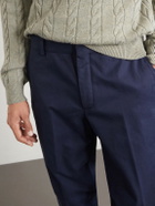 Loro Piana - Jarno Slim-Fit Straight-Leg Cotton-Twill Trousers - Blue