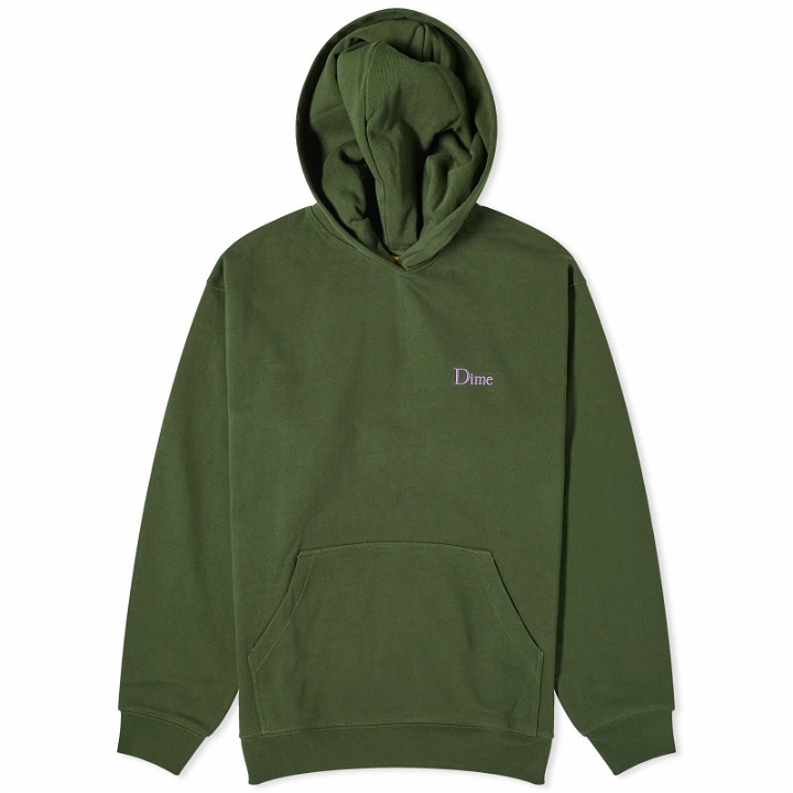 Photo: Dime Men's Classic Small Logo Hoodie in Forest Green