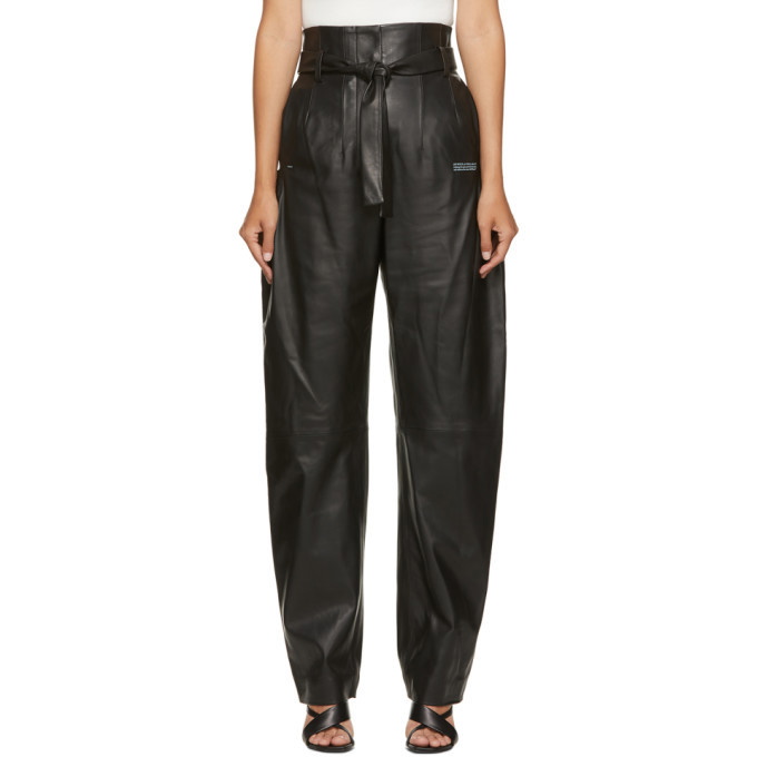 Photo: Off-White Black Leather Paperbag Trousers