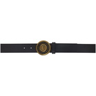 Versace Jeans Couture Black V Logo Buckle Belt