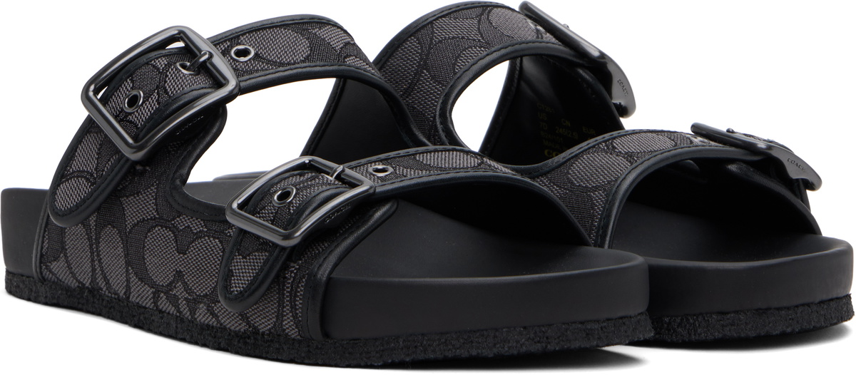 Coach 1941 Black Buckle Strap Sandals