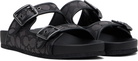 Coach 1941 Black Buckle Strap Sandals