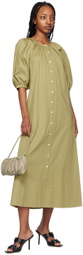 Staud Khaki Vincent Midi Dress