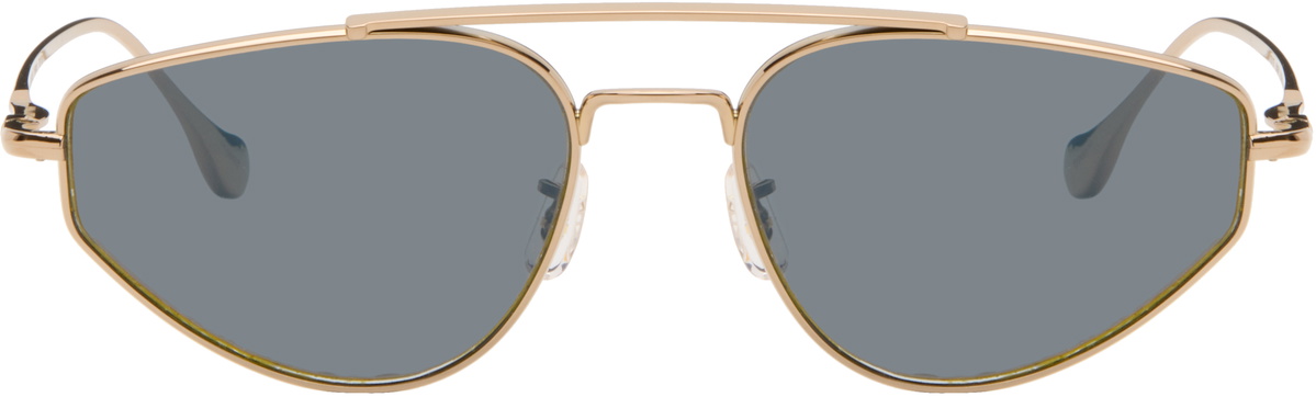 Jil Sander Gold Oliver Peoples 'Edition 5' Aviator Sunglasses