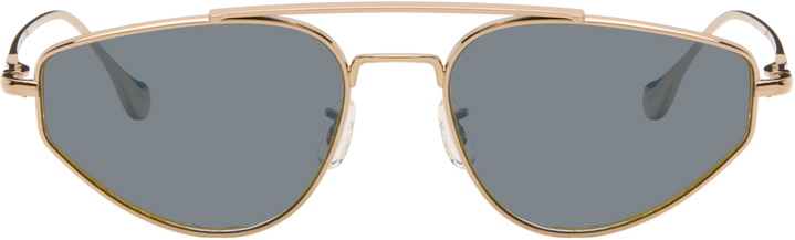 Photo: Jil Sander Gold Oliver Peoples 'Edition 5' Aviator Sunglasses