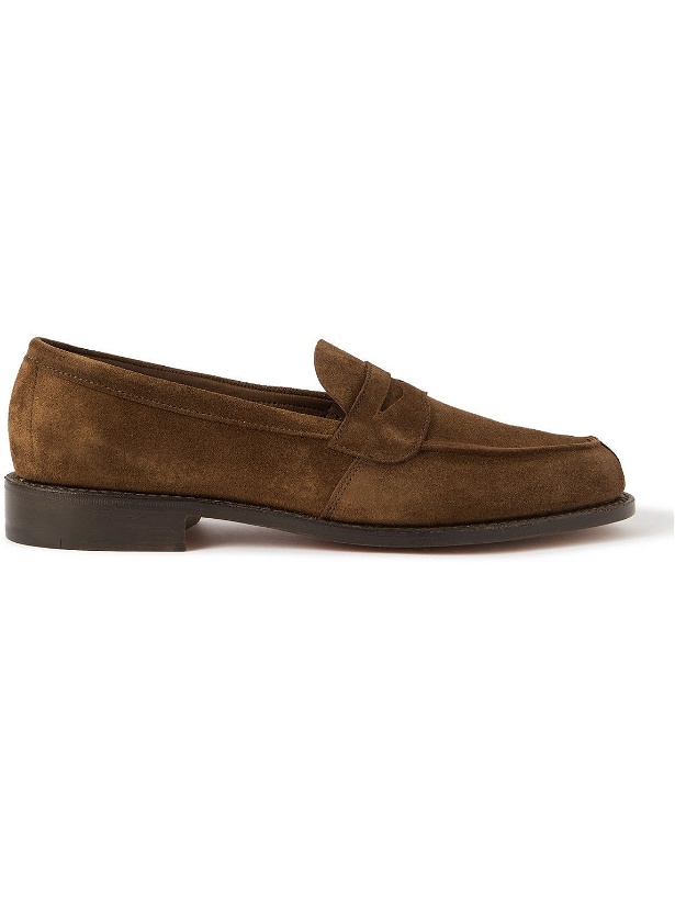Photo: Tricker's - Maine Suede Penny Loafers - Brown