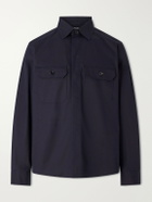 Zegna - Cotton-Blend Overshirt - Blue