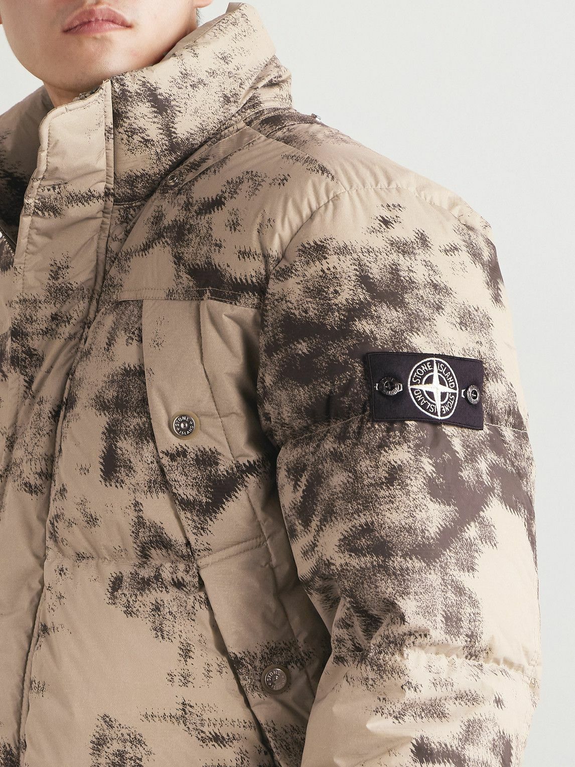 Stone Island - Logo-Appliquéd Camouflage-Print Quilted Shell