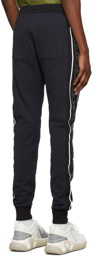 Balmain Navy Flock Monogram Lounge Pants