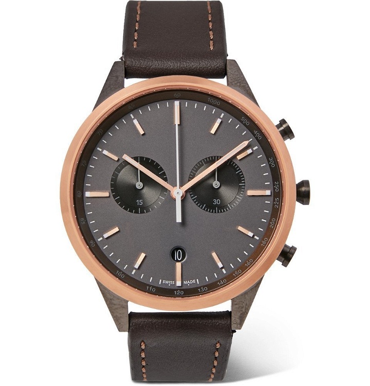 Photo: Uniform Wares - C41 Chronograph Stainless Steel and Leather Watch - Brown