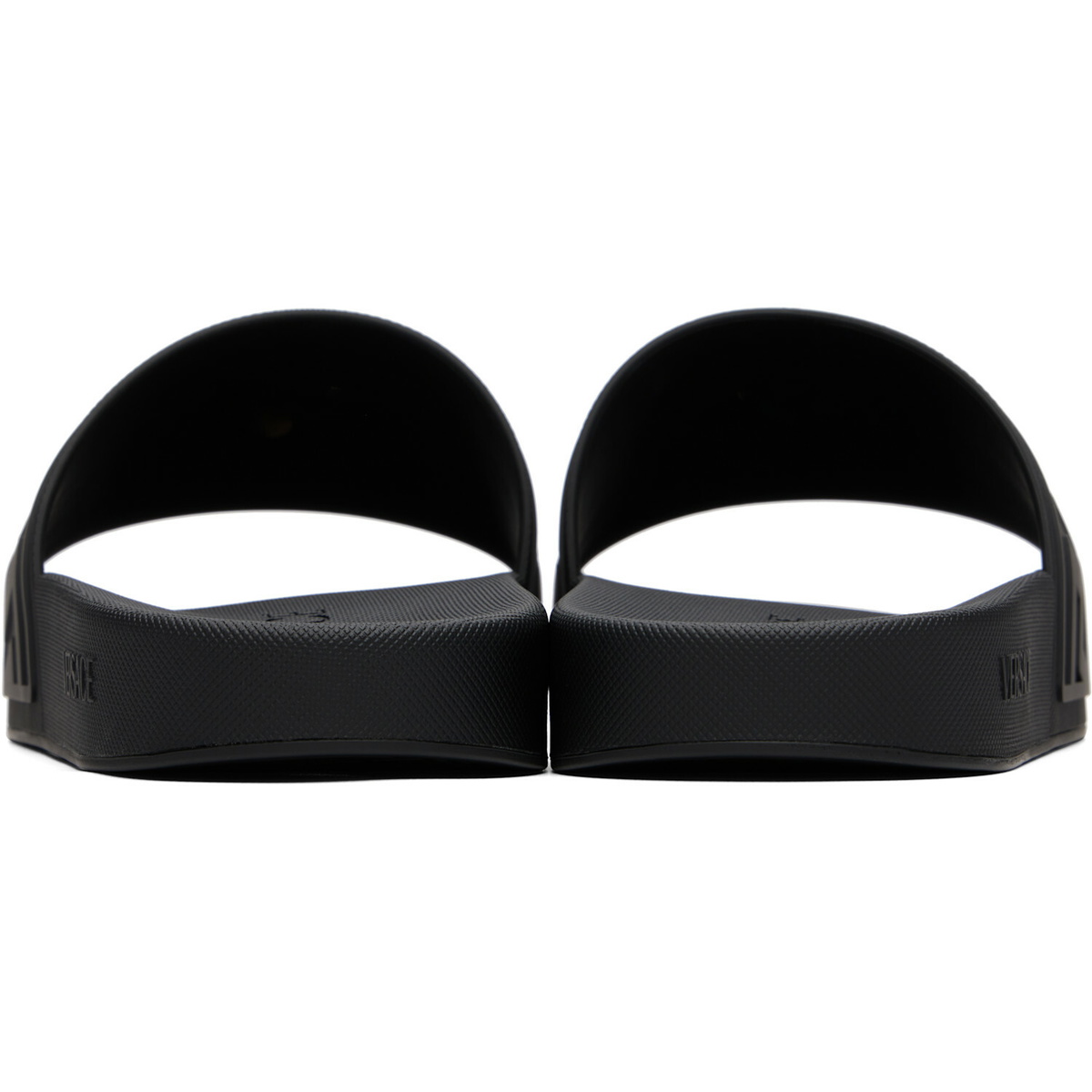 Versace Black 'La Medusa' Rubber Slides