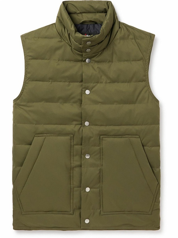 Photo: Kiton - Quilted Padded Twill Gilet - Green