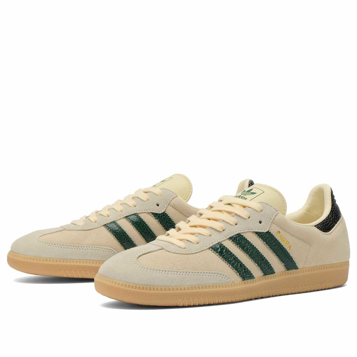 Adidas Men's Samba Og Sneaker in Cream White/Collegiate Green/Magic Beige