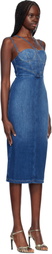 Nensi Dojaka Blue Gaelle Corset Denim Midi Dress