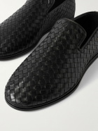 Bottega Veneta - Intrecciato Full-Grain Leather Slippers - Black
