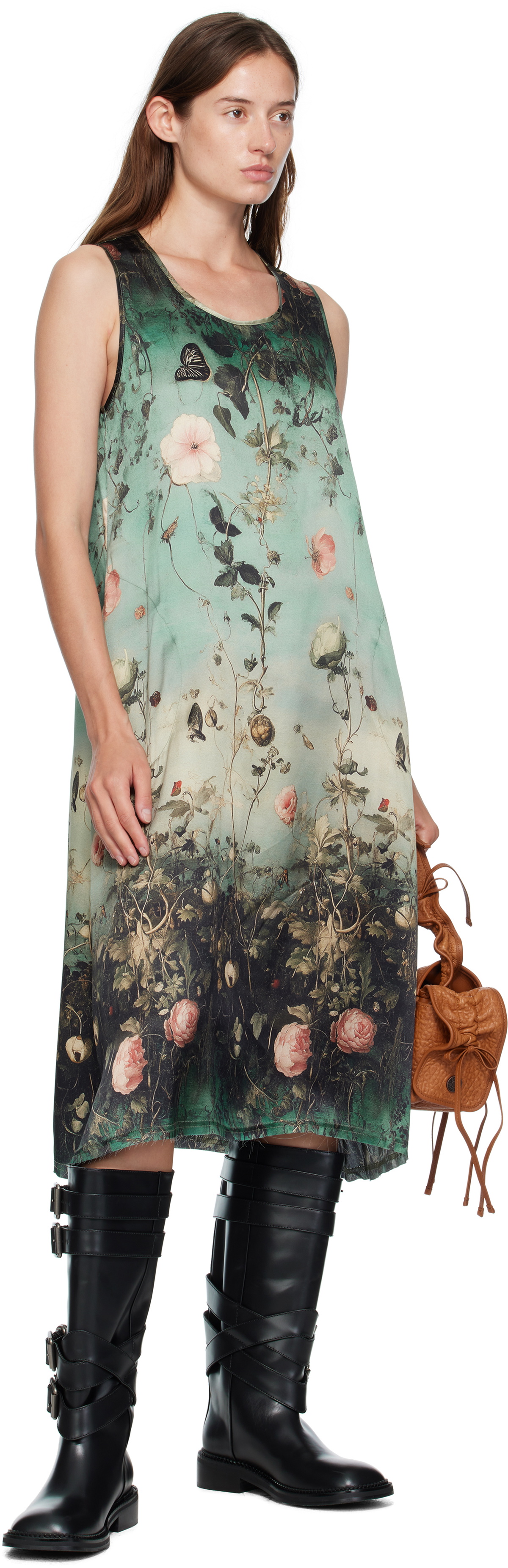 R13 Blue Sleeveless Midi Dress
