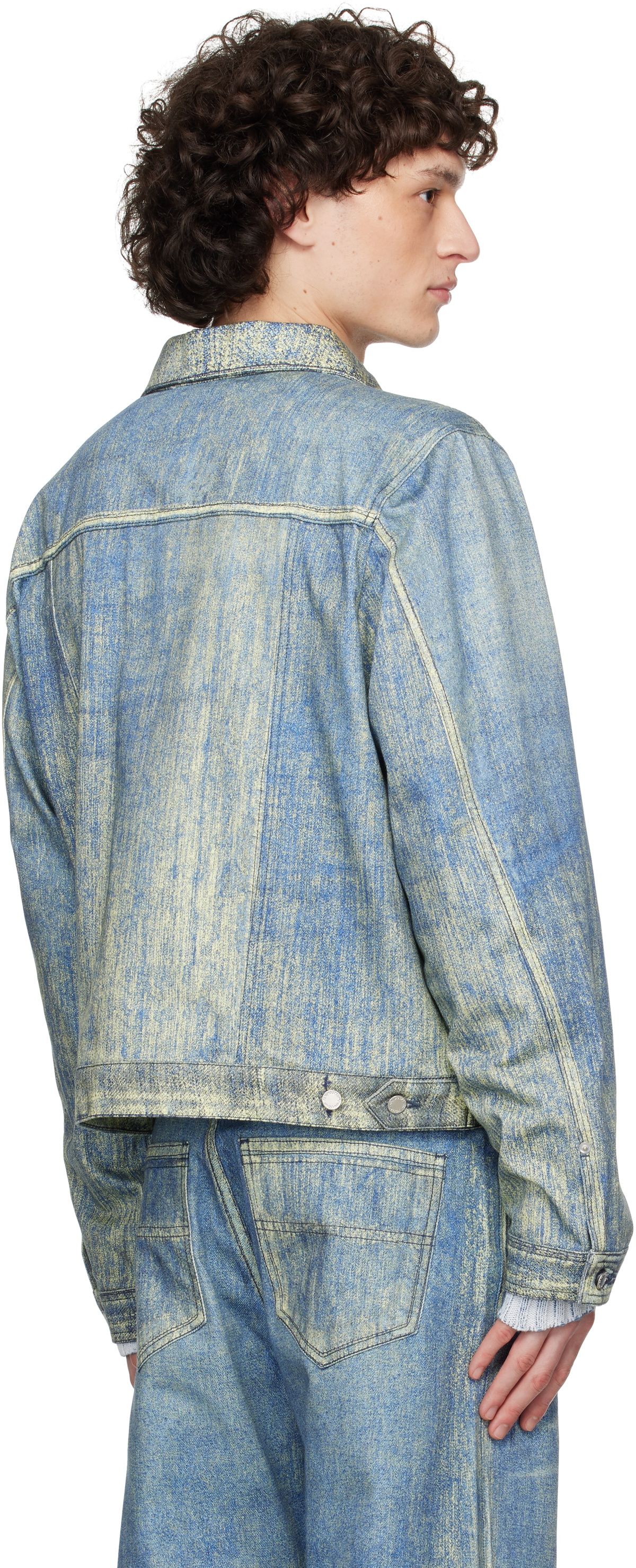 CAMPERLAB Blue Paint Print Denim Jacket