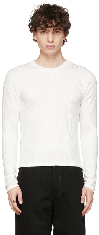 Photo: Phlemuns SSENSE Exclusive White Long Sleeve Backless T-Shirt