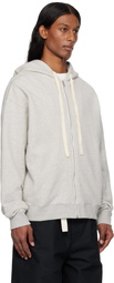Jil Sander Gray Zipped Hoodie