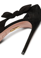 Aquazzura Very Bow Tie 105 Suede Pumps