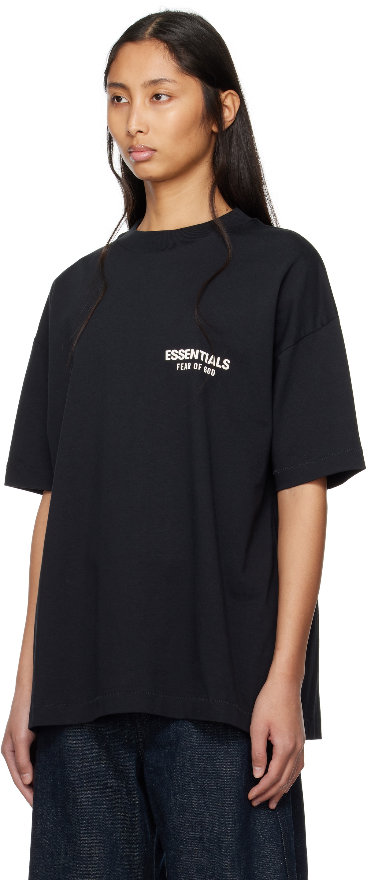 Fear of God ESSENTIALS Black Classic Short Sleeve T-shirt Fear Of God ...