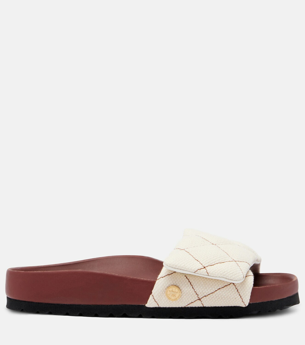 Birkenstock 1774 Sylt leather-trimmed quilted canvas slides