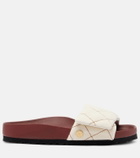 Birkenstock 1774 Sylt leather-trimmed quilted canvas slides