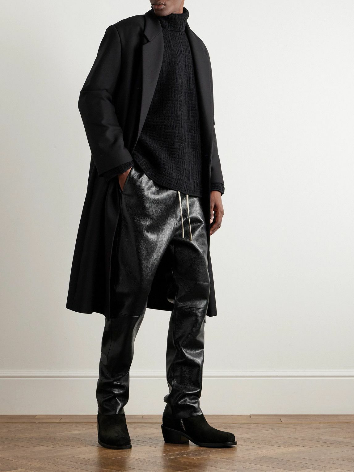 Fear of God - Straight-Leg Full-Grain Leather Trousers - Black