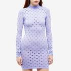 Maisie Wilen Women's Perforated Turtleneck Dress in Purple