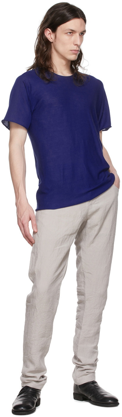 Label Under Construction Blue Cotton T-Shirt