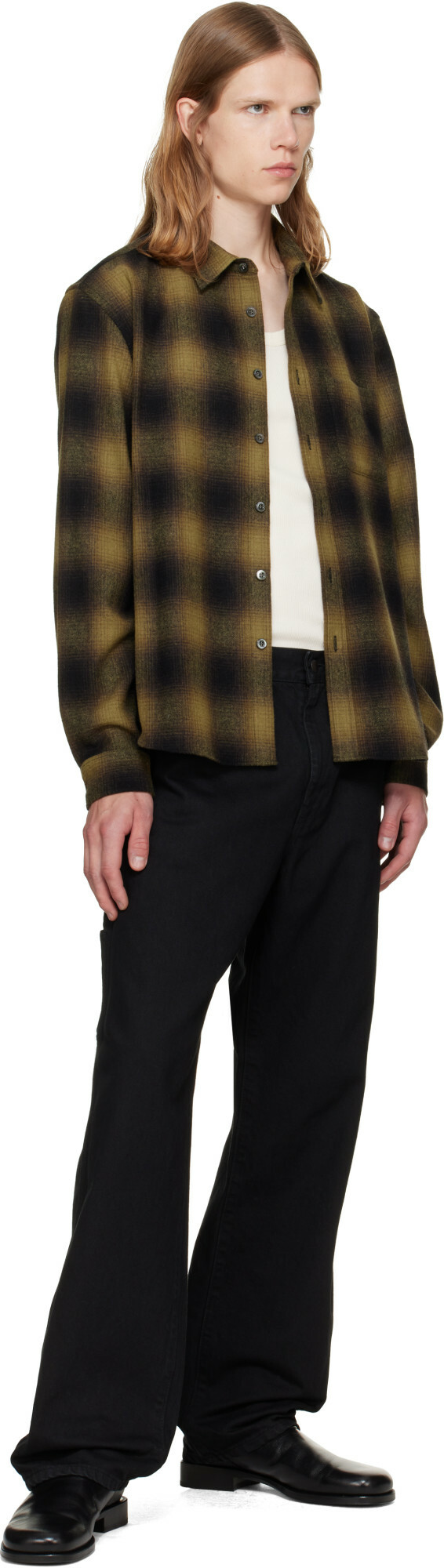 vowels Black Overdyed Painter Jeans