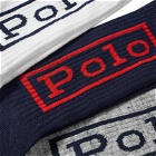 Polo Ralph Lauren Logo Sock - 3 Pack in White/Grey/Blue