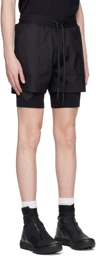 Templa Black Layered Track Shorts