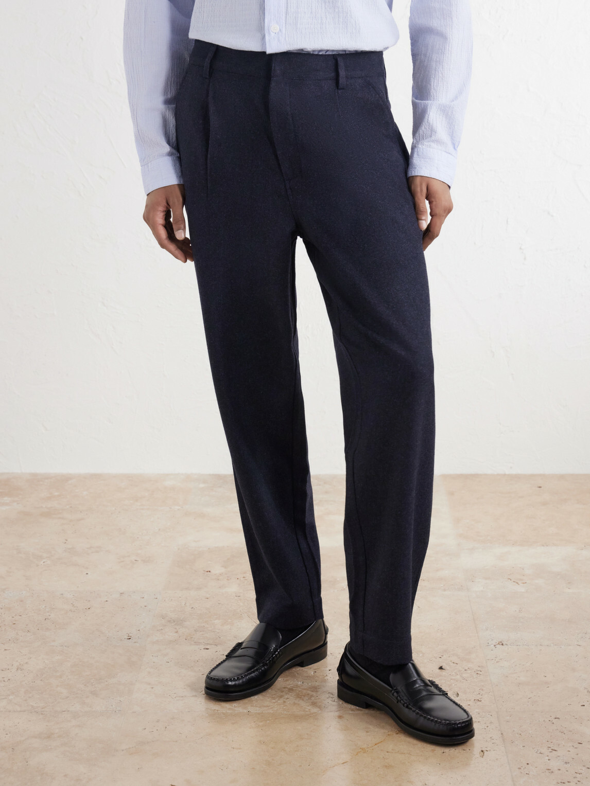 Folk - Assembly Straight-Leg Mélange Wool-Blend Suit Trousers - Blue