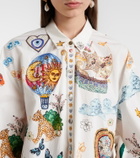 Camilla Printed embellished cotton minidress