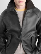 Golden Bear - The Dunbear Leather Bomber Jacket - Black