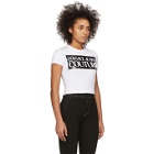Versace Jeans Couture White Logo Cropped T-Shirt