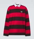 Balenciaga Oversized striped cotton jersey polo shirt