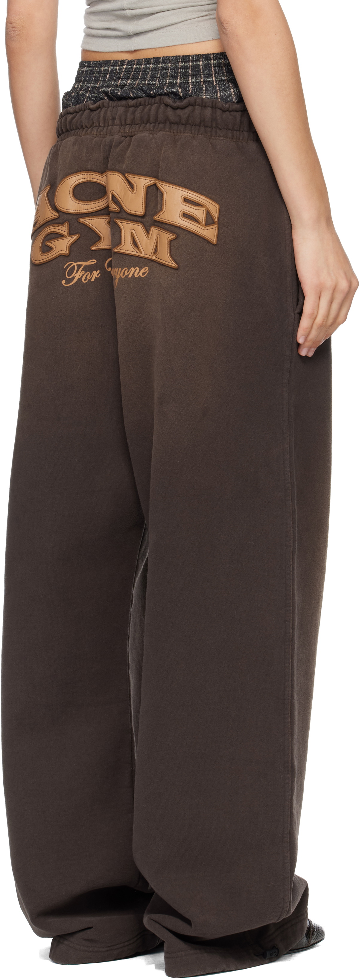 Acne Studios Brown Layered Logo Sweatpants