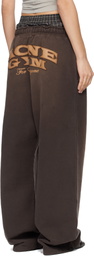 Acne Studios Brown Layered Logo Sweatpants