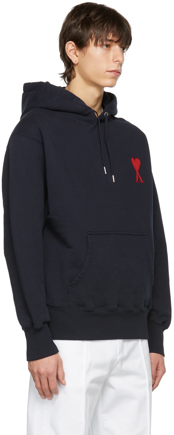 AMI Alexandre Mattiussi SSENSE Exclusive Navy Ami De Coeur Sweatshirt