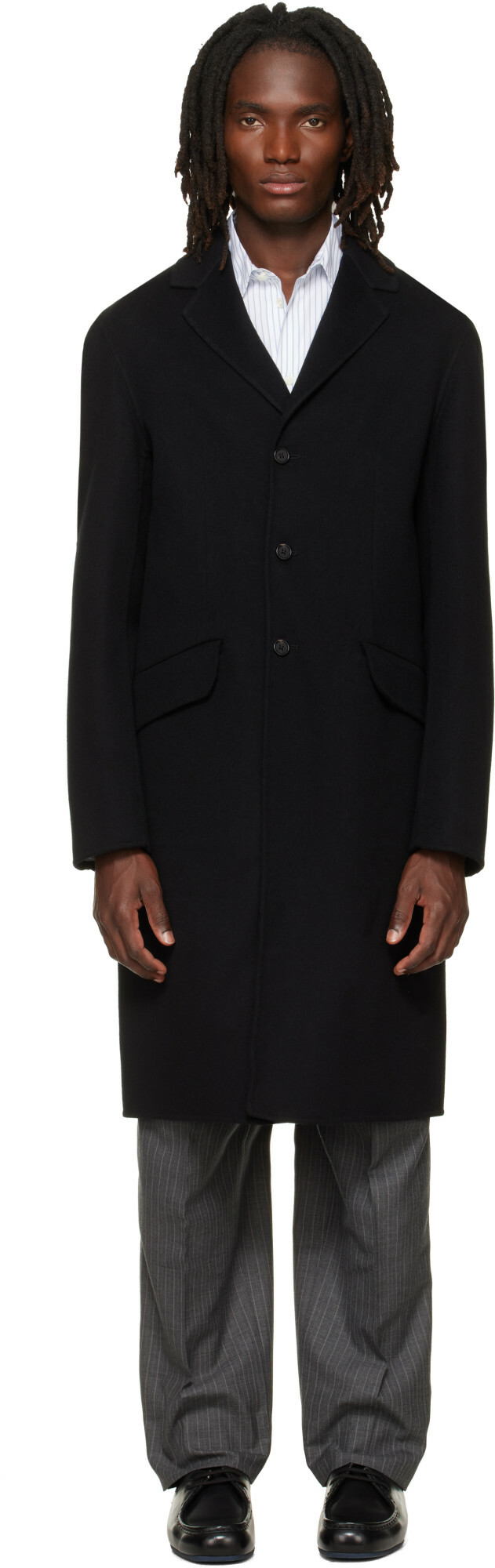 Jil Sander Black Melton Coat