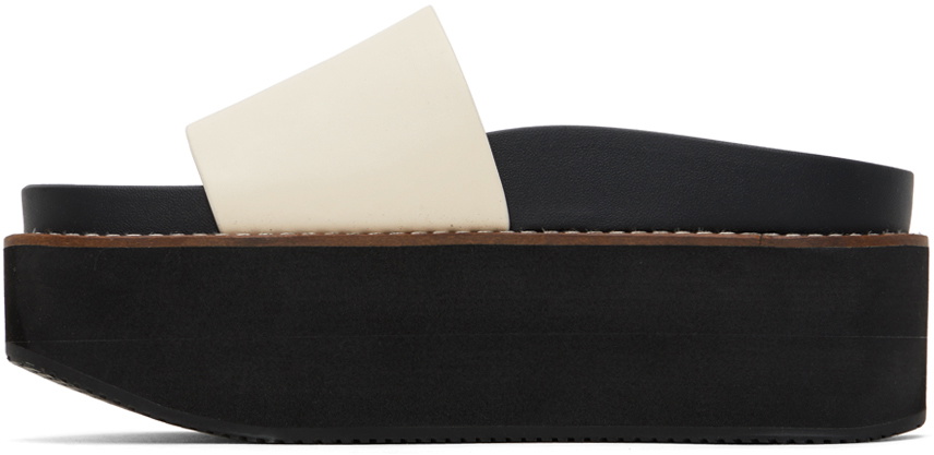 Hugo White Embossed Platform Sandals