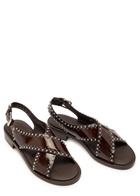Church's Remi Stud-embellished Patent Leather Sandals Brown